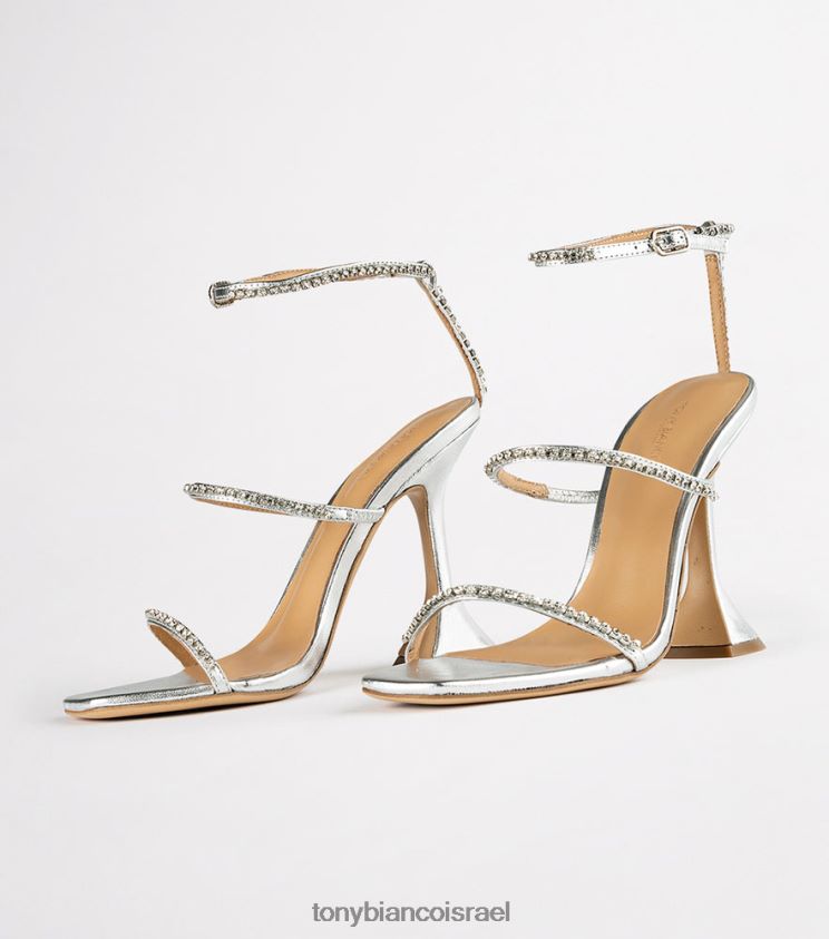 נעלי עקב | נשים נאפה מטאלי כסוף Tony Bianco עקבים ביישנים 8BNR8T302